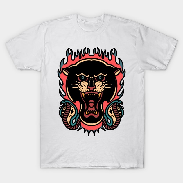 panther and snakes tattoo T-Shirt by donipacoceng